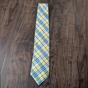 Burberry London Tie Yellow and Blue Plaid Men's Tie